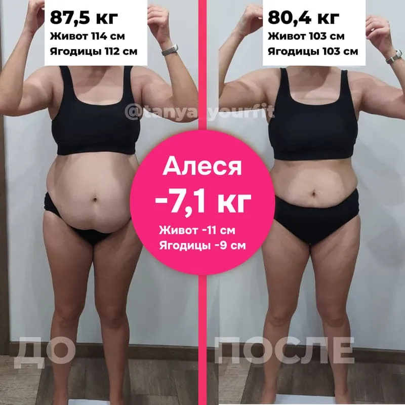 Результат участницы: до и после