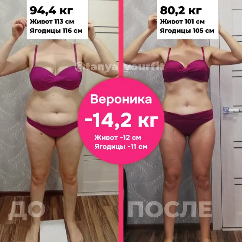 Результат участницы: до и после