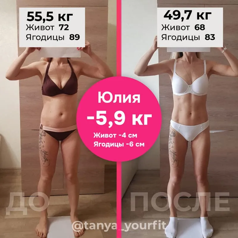 Результат участницы: до и после