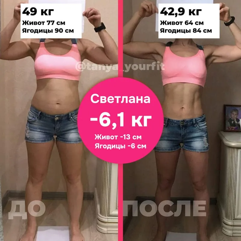 Результат участницы: до и после